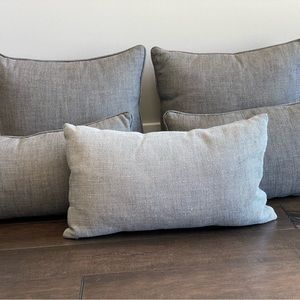 COPY - Restoration Hardware Outdoor Pillows, Perennials fabric, textured linen